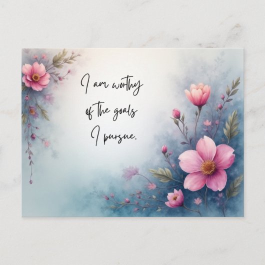 I Am Worthy of the Goals I Pursue Affirmation ポストカード (正面)