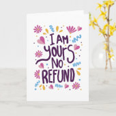 I am Yours No Refund カード (黄色い花)