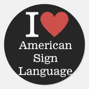 I❤️ American Sign Language for Students/Faculty ラウンドシール