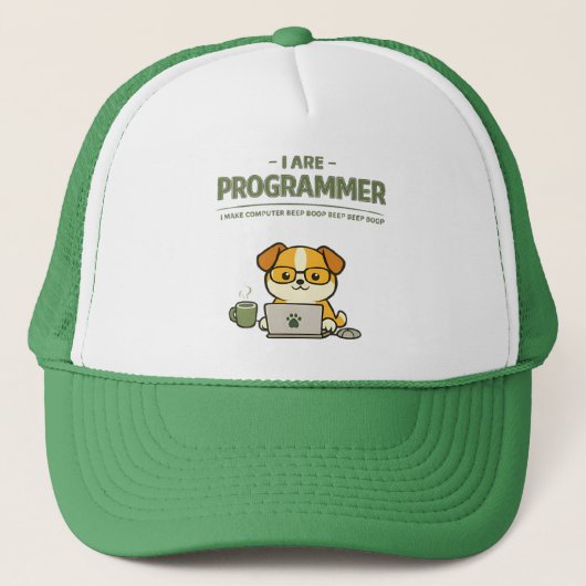 I Are Programmer Beep Boop Funny キャップ (正面)