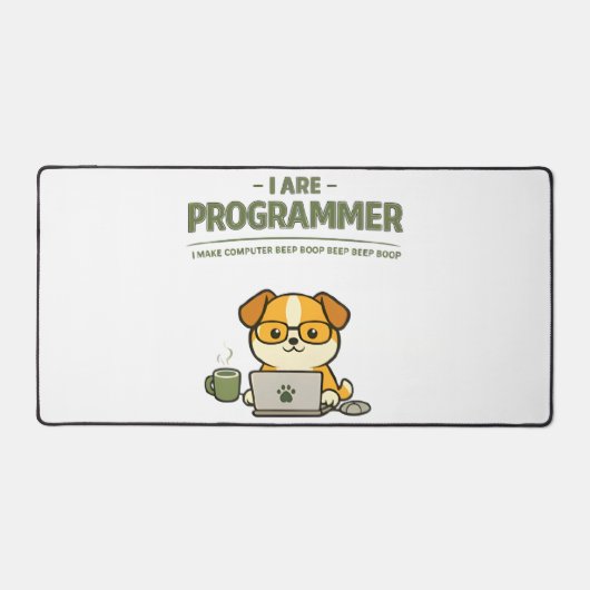 I Are Programmer Beep Boop Funny Desk Mat デスクマット (正面)