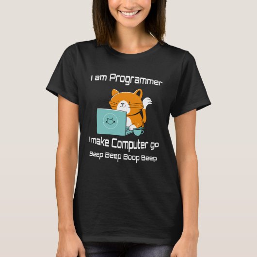 I are Programmer  Cat Gamer PC Video Games Tシャツ (正面)