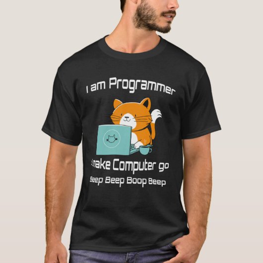 I are Programmer  Cat Gamer PC Video Games Tシャツ (正面)