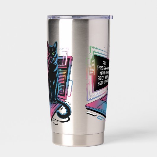 I are programmer, I make computer BEEP BOOP BEEP 保温保冷タンブラー (左面)