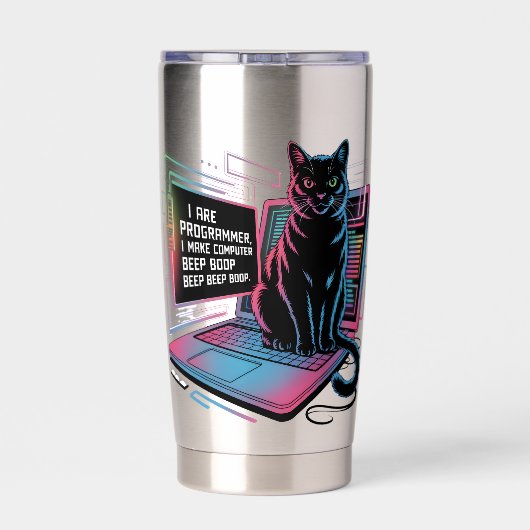 I are programmer, I make computer BEEP BOOP BEEP 保温保冷タンブラー (背面)