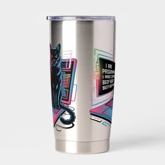 I are programmer, I make computer BEEP BOOP BEEP 保温保冷タンブラー (右面)