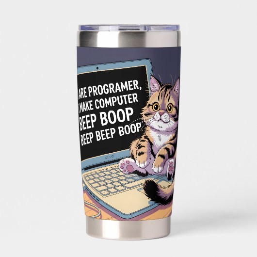 I are programmer, I make computer BEEP BOOP BEEP 保温保冷タンブラー (正面)