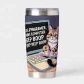 I are programmer, I make computer BEEP BOOP BEEP 保温保冷タンブラー (背面)