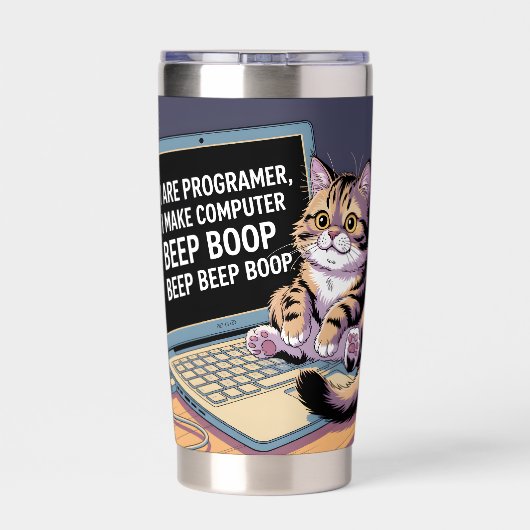 I are programmer, I make computer BEEP BOOP BEEP 保温保冷タンブラー (背面)