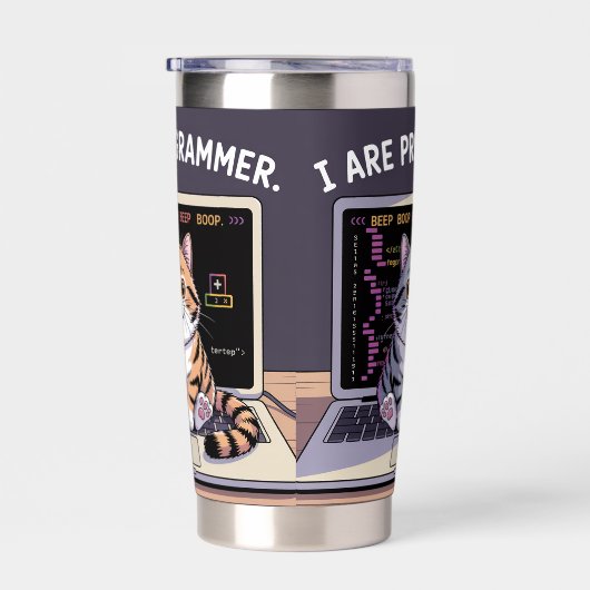 I are programmer, I make computer BEEP BOOP BEEP 保温保冷タンブラー (右面)