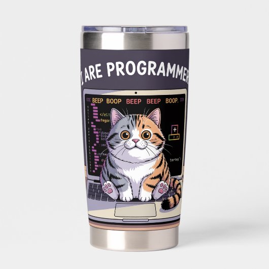I are programmer, I make computer BEEP BOOP BEEP 保温保冷タンブラー (背面)