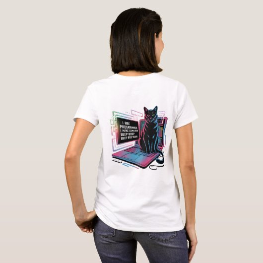 I are programmer, I make computer BEEP BOOP BEEP Tシャツ (裏面フル)
