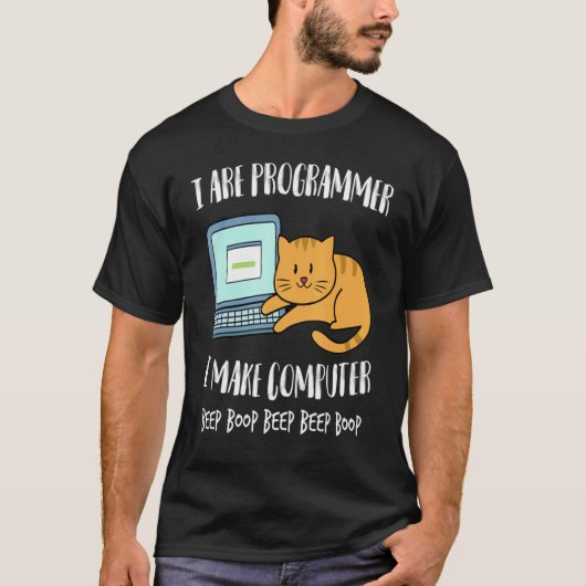 I Are Programmer I Make Computer Beep Cute Cat Kit Tシャツ (正面)