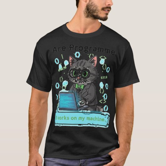 I Are Programmer Whimsical Cat Developer Graphic Tシャツ (正面)