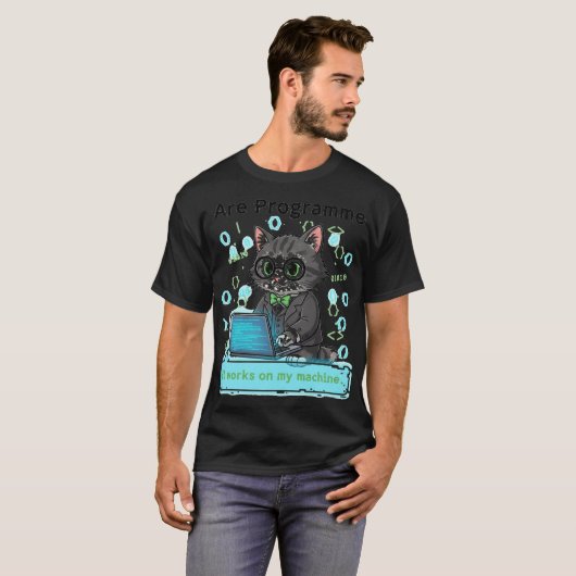 I Are Programmer Whimsical Cat Developer Graphic Tシャツ (正面フル)