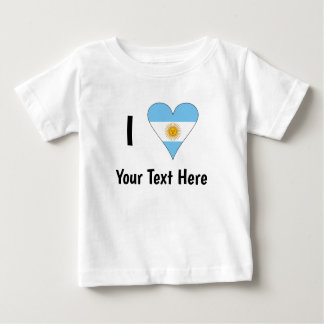 I (Argentine Flag Heart LOVE) Your Text ベビーTシャツ