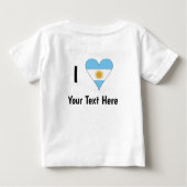 I (Argentine Flag Heart LOVE) Your Text ベビーTシャツ (裏面)