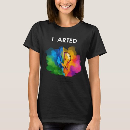 I Arted Art おもしろい Graphicカッコいいカラフル Artist Gif Tシャツ (正面)
