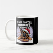 I Ate Santas Cookies Puppy Funny Christmas German コーヒーマグカップ (左)