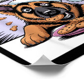 I Ate Santas Cookies Puppy Funny Christmas German  ポスター (角)