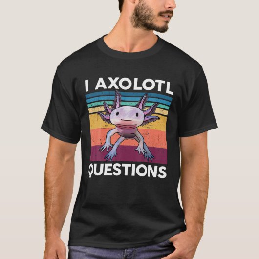 I Axolotl質問おもしろいレトロヴィンテージAxolotl Ki Tシャツ (正面)