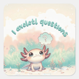 I Axolotl質問キッズキュートAxolotlレトロ スクエアシール