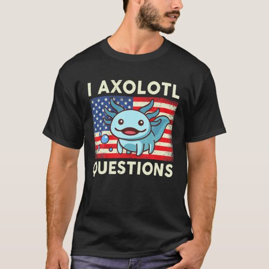 I Axolotl質問キッズ大人メキシコ歩くFis Tシャツ (正面)