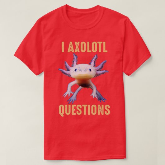 I Axolotl質問シャツアダルトユースキッズレトロ Tシャツ (デザイン正面)