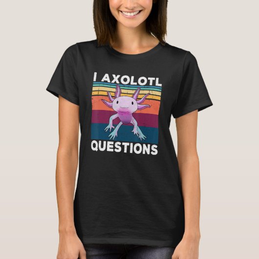 I Axolotl質問レトロ90s おもしろい Axolotl子供B Tシャツ (正面)