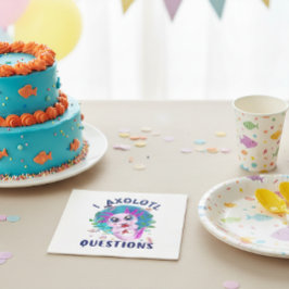 I Axolotl質問，かわいいかわいいピンク両生類 スタンダードカクテルナプキン