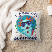 I Axolotl質問、かわいいAxolotl引用文 クッション (ブランケット)