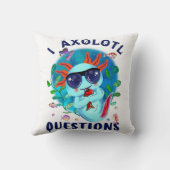 I Axolotl質問、かわいいAxolotl引用文 クッション (裏面)