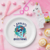 I Axolotl質問、かわいいAxolotl引用文 ペーパープレート (パーティー)