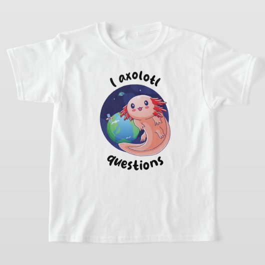 I axolotl質問 – クリーム（淡色） tシャツ (レイダウン)
