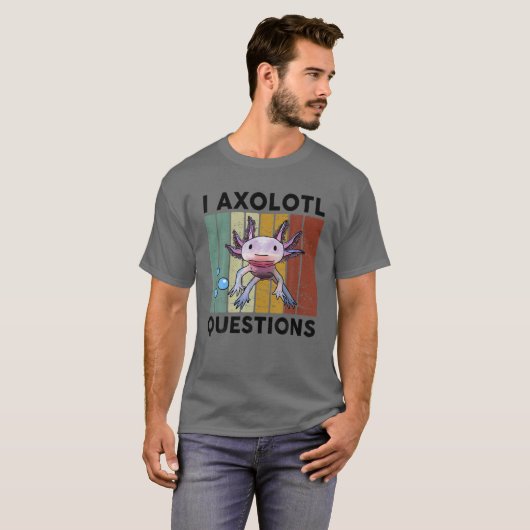 I Axolotl質問S子供の若者かわいいコスチュームAxol Tシャツ (正面フル)