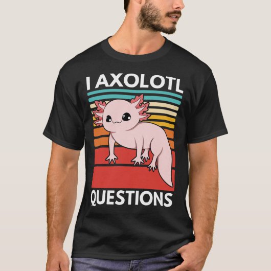 I Axolotl Questions Cute Youth Kids Retro 90s Vint Tシャツ (正面)