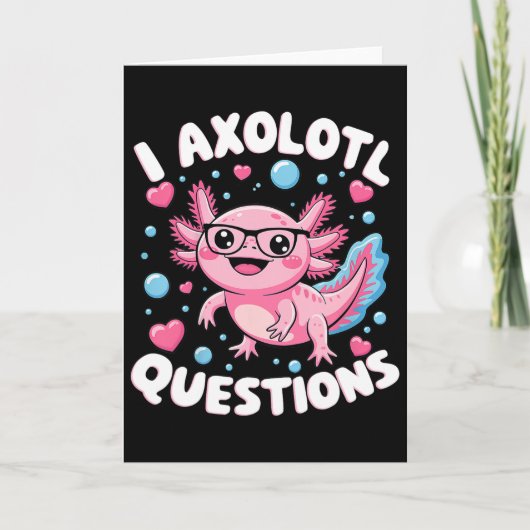 I Axolotl Questions Shirt Kids Axolotl Christmas  カード (正面)
