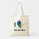 I (Azorean Flag Heart Love) Your Text トートバッグ (裏面)
