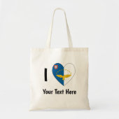 I (Azorean Flag Heart Love) Your Text トートバッグ (正面)
