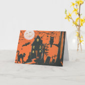 I Bゴーンヴィンテージハロウィーンハガキ カード (黄色い花)