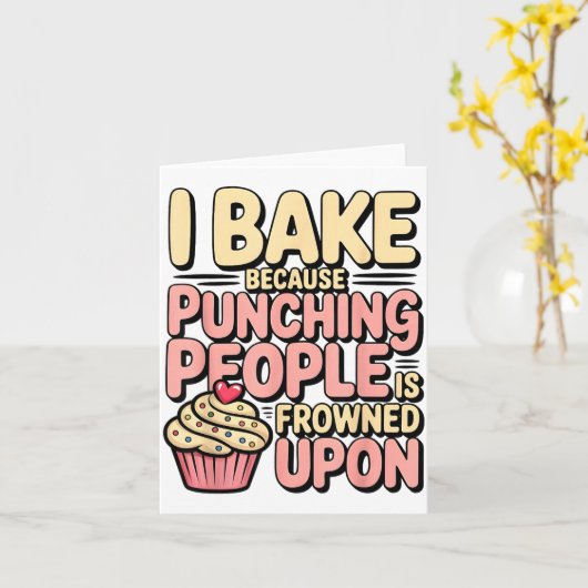 I Bake Because Punching People Is Frowned Un Baker カード (黄色い花)