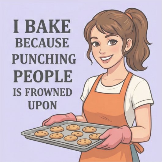 I Bake Because Punching People Is Frowned Upon シール (正面)