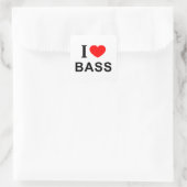 I BASS ❤️ I LOVE BASS Iハート スクエアシール (バッグ)