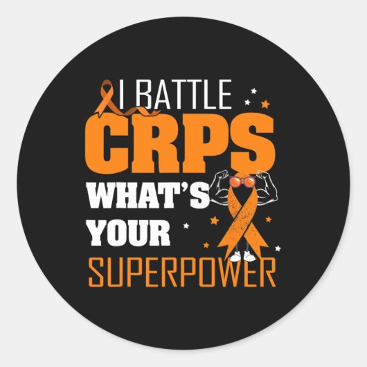 I Battle CRPS RSD認識度オレンジリボンウォリアー ラウンドシール (正面)