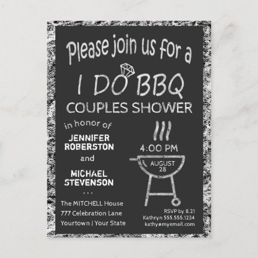 I | BBQ |カップルシャワー ポストカード (正面)