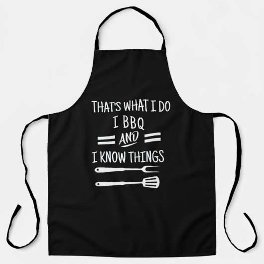 I BBQ & I Know Things Apron - Funny Chef Apron エプロン (正面)