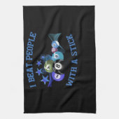 I Beat People With A Stick Billiards キッチンタオル (縦)