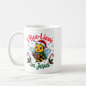 I Bee-lieve In Jesus Gospel Kids Christian Christm コーヒーマグカップ (左)