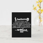 I Before E Except After C 面白い文法文章D カード (黄色い花)