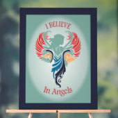 I believe in Angels Hanging wall art Acrylic sign アクリルサイン (ニュートラル)